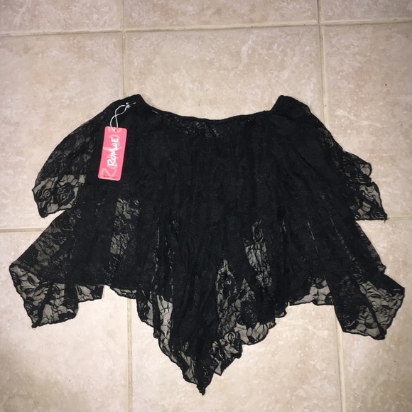 SOLD!! NWT Floral Lace asymmetrical Hanky hem Skirt - Picture 4 of 5